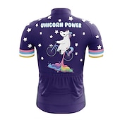 voordelige Heren shirts-Voor heren Wielrenshirt Eenhoorn Grappig Engelse slogan Korte mouw Fietsen Shirt Kleding Bovenlichaam met 3 achterzakken Bergracen Wegwielrennen Sneldrogend Reflecterende strips Achterzak
