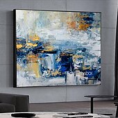 preiswerte Abstrakte Gemälde-handgemachtes Ölgemälde auf Leinwand, Wandkunst, Dekoration, abstrakte Messermalerei, Landschaft, blau, für Wohnkultur, gerollt, rahmenlos, ungedehnt