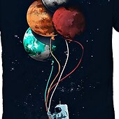 levne 3D sporty a hry pro chlapce-Chlapecké 3D Astronaut Tričko Krátký rukáv 3D tisk Léto Jaro Aktivní Sportovní Módní Polyester Děti 3-12 let Venkovní Denní Vevnitř Běžný
