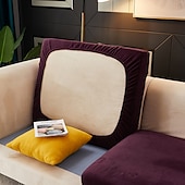 economico Rivestimento seduta e braccioli divano-copridivano elasticizzato copridivano in velluto elastico poltrona divano a due posti 4 o 3 posti grigio bordeaux rosso nero blu tinta unita morbido resistente lavabile