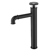 economico Classici-Rubinetto Per Lavello Del Bagno, Miscelatore Monocomando Per Lavello Vaso Alto Nero/Oro Rubinetto Del Bagno Lavabo Miscelatore Per Lavabo Corpo In Ottone