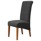 voordelige Hoes voor eetkamerstoel-fluwelen eetkamerstoelhoezen, bordeauxrode stretch stoelhoes, spandex hoge rugleuning stoelbeschermers hoezen stoelhoes met elastische band voor eetkamer, bruiloft, ceremonie, banket