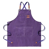 cheap Aprons-Chef Apron For Women and Men, Kitchen Cooking Apron, Personalised Gardening Apron with Pocket Work Aprons Cross Back Heavy Duty Adjustable