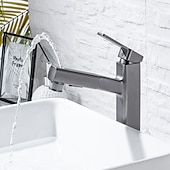 cheap Classical-Bathroom Sink Faucet - Pull out / Pullout Spray Electroplated Centerset Single Handle One HoleBath Taps