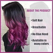 voordelige Synthetische trendy pruiken-zwarte tot rode pruik vrouwen lange golvende pruik kant kleur synthetische hittebestendige pruik voor dagelijks party kostuum halloween kerstfeest pruiken