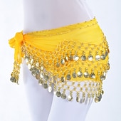 cheap Belly Dancewear-Belly Dance Hip Scarf Coin Sequin Women&#039;s Training Chiffon / Ballroom Gold Coin Belt