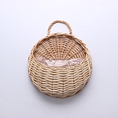 preiswerte Aufbewahrung &amp; Organisation-wandbehang blumenkorb dekoration gewebter korb strohkorb weidenblumentopf rattan korb pflanze rattan wandbehang blumenkorb großhandel