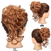 baratos Puxos-rabo de cavalo de extensão de cabelo de peruca de coque com elástico elástico updo peruca de rabo de cavalo extensões de cabelo sintético scrunchies apliques de rabo de cavalo para mulheres