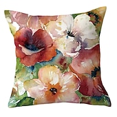 cheap Floral &amp; Plants Style-Spring Double Side Cushion Cover 1PC Soft Decorative Square Throw Pillow Cover Cushion Case Pillowcase for Sofa Bedroom Superior Quality Machine Washable