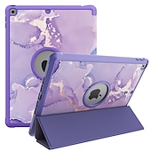 Недорогие чехол для iPad-Таблетка Чехлы панели Назначение Apple ipad 9th 8th 7th Generation 10.2 inch Держатель для карандашей Тройная подставка Защита от пыли Графика Цветы Мрамор Кожа PU