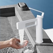 abordables Classiques-Robinet de lavabo de salle de bain, robinet de salle de bain noir, robinets de bain en forme de pistolet à un trou en laiton (noir/gris/chrome/doré)