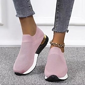 levne Dámské tenisky-dámské černé úpletové slip-on tenisky – stylové neformální boty se zlatým akcentem na podpatku, lehké a pohodlné na denní nošení