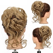 baratos Puxos-rabo de cavalo de extensão de cabelo de peruca de coque com elástico elástico updo peruca de rabo de cavalo extensões de cabelo sintético scrunchies apliques de rabo de cavalo para mulheres