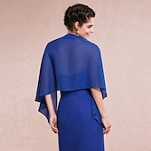 abordables Châles-châles sans manches en mousseline de soie mariage / soirée de fête / châle décontracté&amp;amp; écharpe / écharpe pour invités de mariage / écharpe pour femme avec drapé / uni