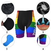 cheap Men's Shorts, Tights &amp; Pants-Men's Rainbow Cycling Road Shorts Bike Shorts Cycling Padded Shorts Bike Padded Shorts / Chamois Mountain Bike MTB Road Bike Cycling Sports 3D Pad Cycling Quick Dry Moisture Wicking Yellow Red Spandex