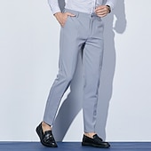 economico Sottile-Per uomo pantaloni della tuta Pantaloni Chino Pantaloni casual Tasche Gamba dritta Liscio Comfort Ufficio Attività commerciale Informale Streetwear Moda Nero Grigio chiaro