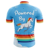 voordelige Heren shirts-Voor heren Wielrenshirt Eenhoorn Grappig Engelse slogan Korte mouw Fietsen Shirt Kleding Bovenlichaam met 3 achterzakken Bergracen Wegwielrennen Sneldrogend Reflecterende strips Achterzak
