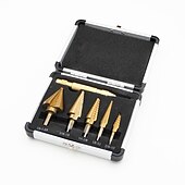 お買い得  ドリルビットセット-6pcshssチタンステップドリルビットセンターパンチドリルセットホールカッタードリルツールキットセット