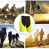 billiga Shorts, tights och byxor för män-Herr Cykelvägshorts Cykelshorts Vadderade cykelbyxor Cykel Shorts Byxor Bergscykling Vägcykling sporter Lappverk Självlysande 3D Tablett Cykel Andningsfunktion Snabb tork Gul Röd Polyester Elastan