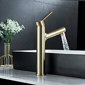 voordelige Klassiek-wastafelmengkraan voor de badkamer, uittrekbaar met 2-standen sproeier, uittrekbare wastafelkranen met enkele handgreep, op het blad gemonteerd