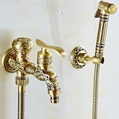 cheap Bidet Faucets-Bathroom Bidet Shower Sprayer Brass Toilet Douche Hygienic Cleaning Head Set Tap