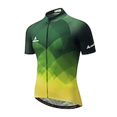 preiswerte Herrenbekleidungs-Sets-Miloto Herren Radtrikot mit Radhose kurz Trägern fahrradbekleidung set Kurzarm MTB Mountain Rennrad Weiß Schwarz Grün Farbverlauf Schottenstoff Kariert Fahhrad Sportkleidung 3D-Pad Atmungsaktiv