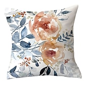 cheap Floral &amp; Plants Style-Spring Double Side Cushion Cover 1PC Soft Decorative Square Throw Pillow Cover Cushion Case Pillowcase for Sofa Bedroom Superior Quality Machine Washable
