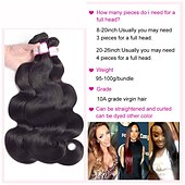 abordables 3 paquets extensions cheveux humains-1 paquet Lot de 3 Lot de 4 Tissage de cheveux Cheveux Brésiliens Ondulation naturelle Extensions de cheveux humains Cheveux Naturel humain Tissages de cheveux humains 8-26 pouce Naturel Homme Design