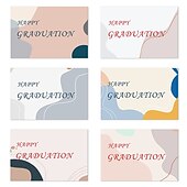 cheap Graduation Season-Creative Personality Design Simple Graduation Blessing Greeting Card Graduation Season to Send Classmates Commemorative Set 12 Pcs