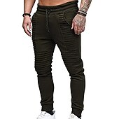 billige Joggebukser-jogging jogging joggebukser for menn uformelle solid snøring treningsbukser trendy slanke treningsbukser med midt midje armygrønn
