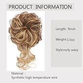 baratos Puxos-rabo de cavalo de extensão de cabelo de peruca de coque com elástico elástico updo peruca de rabo de cavalo extensões de cabelo sintético scrunchies apliques de rabo de cavalo para mulheres