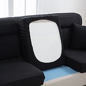 cheap Sofa Seat &amp; Armrest Cover-Stretch Sofa seat Cushion Cover Slipcover Elastic Couch Armchair Loveseat 4 or 3 Seater Grey Plain Solid Soft Durable Washable