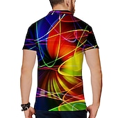 voordelige Heren Geometrisch Polo-Voor heren Abstract Lineair POLO Shirt Golfshirt Korte mouw Overhemd Strijkijzer Casual Dagelijks 3D-afdrukken Blozend Roze blauw Groen Grijs Afdrukken Kleding Modieus Ontwerper Casual Ademend
