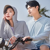 preiswerte Wasserdichte Jacken-Frauen UPF 50+ UV-Sonnenschutz Kapuzenpullover mit Reißverschluss Langarm Angeln Laufen Wanderjacke Sommer Außenbelüftung UV-beständig Frontreißverschluss Dehnbare Jacke Klettern Strand Camping
