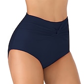 abordables Surf, plongée &amp; snorkeling-Femme Short de Bain Natation Bas de bikini taille haute Respirable Séchage rapide Poids Léger Bas Taille haute Froncé Natation Plage Sports nautiques Couleur Pleine Eté / Elastique