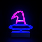 billiga LED-neonlampor-neon nattljus godis fladdermus döskallehatt formad aaa batteridriven usb-driven