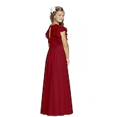 preiswerte Kleider für die Blumenmädchen-Blumenmädchenkleid Mädchen Partykleid Leistung Hochzeit Party Mode Prinzessin einfarbig Kurzarm Rundhalsausschnitt Schwarz Weiß