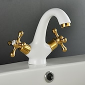 cheap Classical-Bathroom Sink Faucet,Classic Electroplated / Painted Finishes Centerset Two Handles One Hole Bath Taps