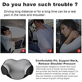 ieftine Tetiere și Perne Lombare Auto-Starfire pernă pentru tetieră pentru scaun auto design ergonomic spumă cu memorie cap de pernă pentru suport pentru gât cap de umăr pentru dormit odihnă în mașină birou acasă 1 pachet