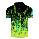 billiga Mäns mönstrade pikétröja-Herr Grafisk 3D POLO Shirt Tennisskjorta Golftröja Kortärmad Skjorta Krage Tröjkrage Dagligen Utekväll Gul Rodnande Rosa Rubinrött Purpur Orange Plusstorlekar Kläder Streetwear drivna