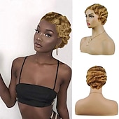economico Parrucche di altissima qualità-breve pixie cut parrucche per le donne nere mamma parrucca parrucche brasiliane dei capelli umani dito ocean wave parrucca remy parrucca di capelli umani a buon mercato parrucca per il partito