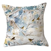 cheap Floral &amp; Plants Style-Spring Double Side Cushion Cover 1PC Soft Decorative Square Throw Pillow Cover Cushion Case Pillowcase for Sofa Bedroom Superior Quality Machine Washable