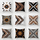cheap Vintage Style-Cushion Cover 1PC Faux Linen Soft Decorative Square Throw Pillow Cover Cushion Case Pillowcase for Sofa Bedroom 45 x 45 cm (18 x 18 Inch) Superior Quality Mashine Washable Pack of 1
