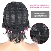 economico parrucca più vecchia-parrucche grigie brevi parrucche grigie per le donne bianche pixie cut parrucca con la frangetta parrucche di capelli grigi per le donne grigio ombre parrucca di capelli ricci sintetici grigio pixie
