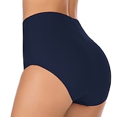 abordables Surf, plongée &amp; snorkeling-Femme Short de Bain Natation Bas de bikini taille haute Respirable Séchage rapide Poids Léger Bas Taille haute Froncé Natation Plage Sports nautiques Couleur Pleine Eté / Elastique