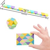 cheap Magic Cubes-Toy Cube Twist Puzzle 24 Wedges, Large Size Macaron Magic Snake Toy Brain Teaser Stocking Stuffers Party Favors Game Goodie Bags Fillers for Teenagers Adults Teens