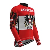 abordables Maillots Hombre-Hombre Maillot de Ciclismo Estampado Letra y Número Rusia Manga Larga Bicicleta Maillot Camiseta con 3 bolsillos traseros MTB Bicicleta Montaña Ciclismo Carretera Secado rápido Transpirabilidad Suave