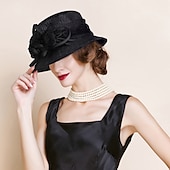 economico Cappelli da Festa-Copricapo in Flax per donne - Cappelli da Matrimonio  Occasioni Speciali 1 Pezzo per impressionare Cappelli Abito da corsa