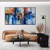 رخيصةأون لوحات تجريدية-هانغ رسمت النفط الطلاء رسمت باليد عمودي تجريدي مناظر طبيعية كلاسيكي الحديث بدون إطار داخلي
