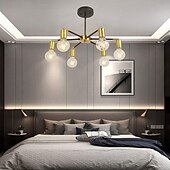 economico Lampadari-Lampadario A Sospensione Led Testa Universale In Alluminio Elettrolitico Elegante Oro Moderno Stile Nordico